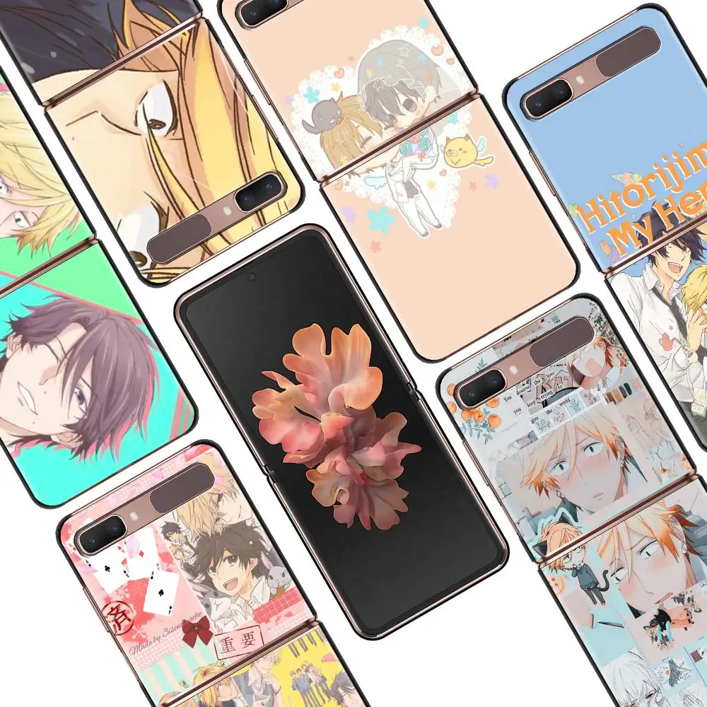

Hitorijime My Hero Anime Black Hard Case For Samsung Z Flip Phone Case For Galaxy Z Flip 5G Foldable Coque Shockproof Cover Capa
