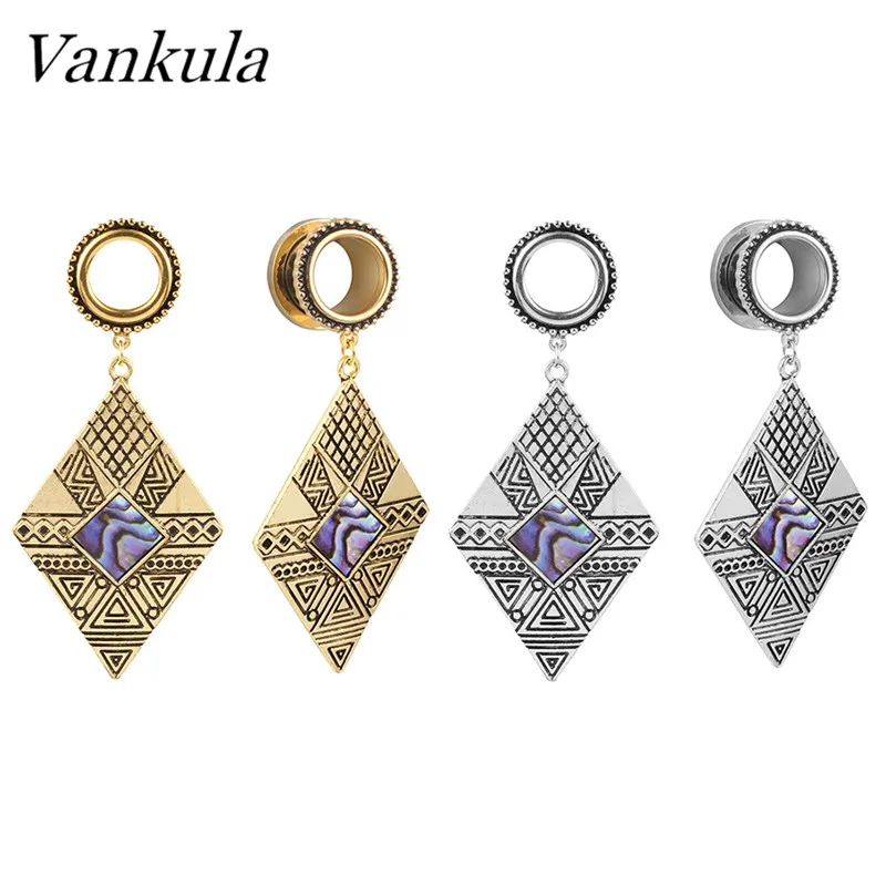Vankula 2 шт. классические затычки для ушей туннели нержавеющая сталь расширители