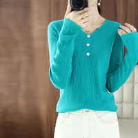ladies pullover autumnwinter new style v neck long sleeve fashion with french style elegant slim slimming knitted sweater top