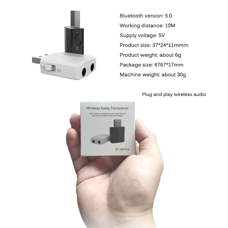 3 в 1 Мини 5 мм разъем Bluetooth 0 аудио приемник передатчик AUX USB стерео музыка