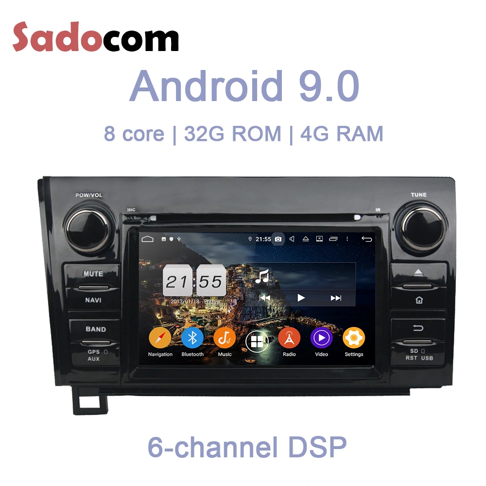 DSP 2 din Android 9 0 4 Гб ОЗУ 8 ядер автомобильный DVD плеер GPS Glonass RDS радио wifi 4G