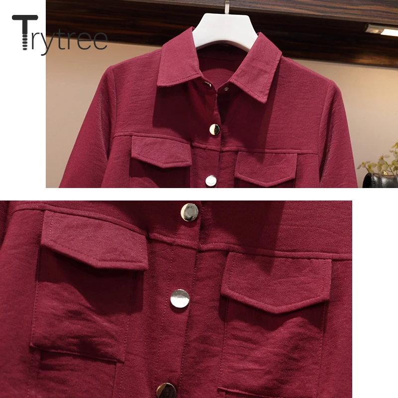 Весенний комплект из двух предметов Trytree повседневный однобортный жакет с