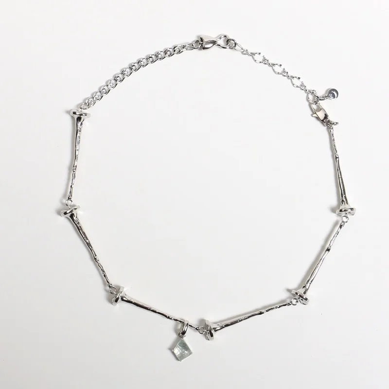 

European and American Babel Tower series long nail design ring buckle Necklace personalized fashion clavicle Chain Necklace