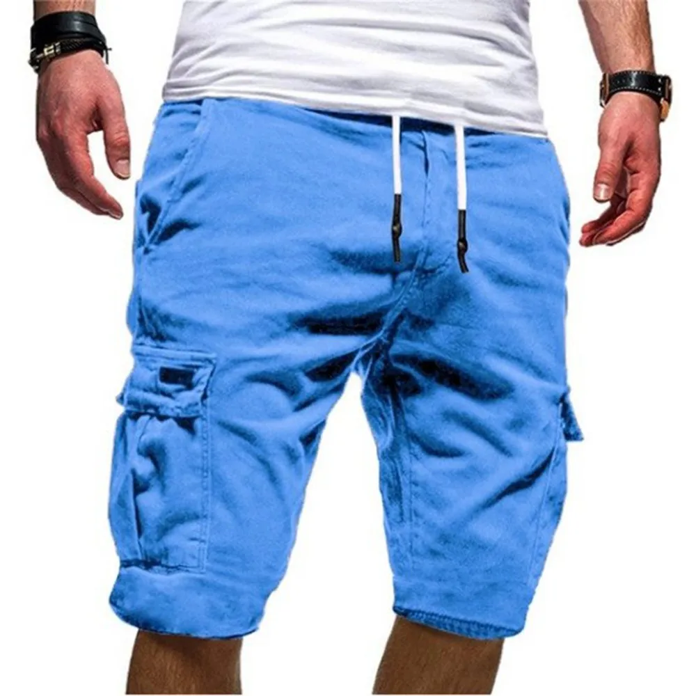 

Men Casual Solid Color Sports Multi-pocket Cargo Shorts Overalls Relaxed Pants Military Cargo Shorts Mens Beach Shorts Work Pant