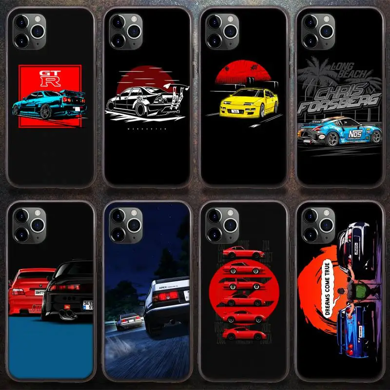 

Riccu Tokyo Jdm drift car Cartoon passion Phone Case for iPhone 8 7 6 6S Plus X 5S SE 2020 XR 11 12 Pro mini pro XS MAX