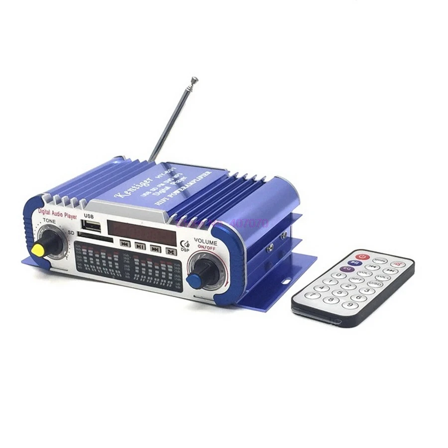 DHL или Fedex 50 шт. HY601 USB FM аудио 12 В светодиодный стерео усилитель радио MP3 динамик