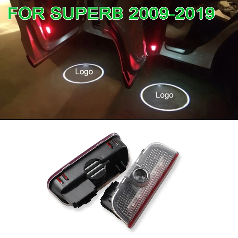 2 шт. led машинные дверные светильник лазерный проектор лампа для Skoda Superb 2009 2010 2011 2012
