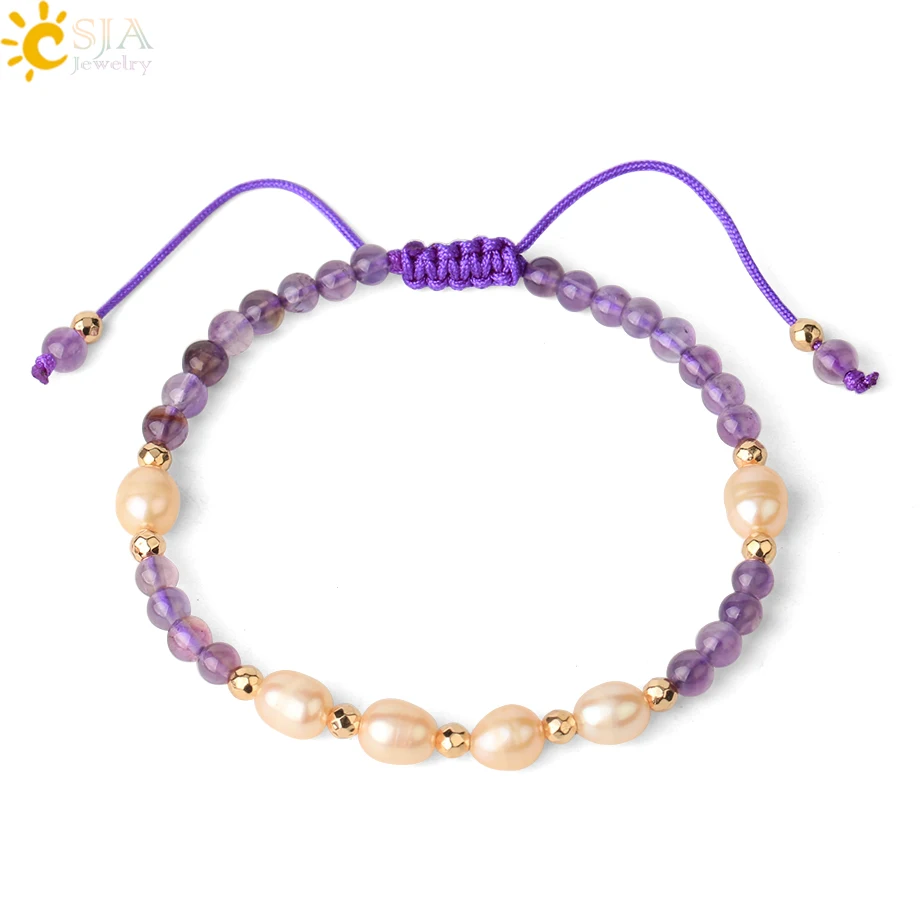 Браслет женский из натурального камня с кристаллами CSJA черный обсидиан |