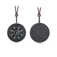 compass anti emf radiation protection necklaces pendant for men woman energy quantum bio science negative ions volcanic lava