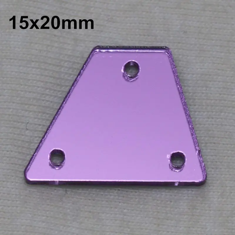 A10-15x20 Фиолетовое акриловое зеркало пришивные стразы DIY Flatback зеркальные акриловые пришивные стразы с отверстиями для шитья - Цвет: A10-15x20