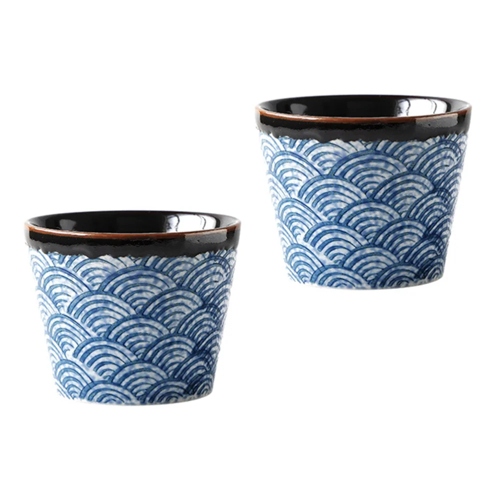 

2Pcs Exquisite Elegant Japanese Style Ceramics Sake Cups Sake Serving Cups
