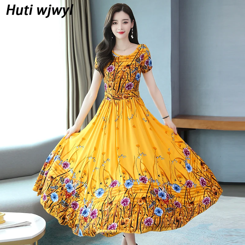 

Женское облегающее платье-макси с цветочным принтом, в стиле бохо