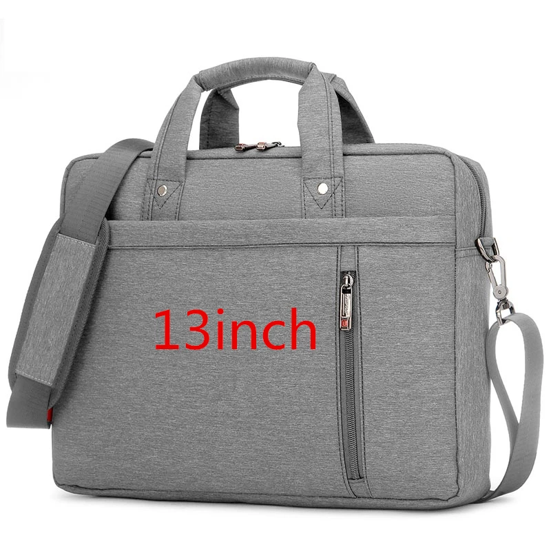 Водонепроницаемая офисная сумка портфель для ноутбука 13 14 15 17 дюймов Macbook ноутбук планшет серый черный розовый нейлоновая деловая сумка для мужчин и женщин - Цвет: grey 13inch