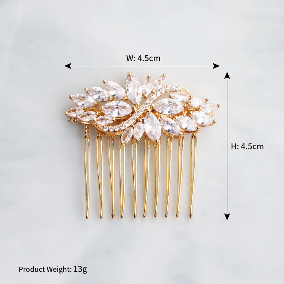 Mecresh Роскошные цвета розового золота свадебные расческа для волос Свадебные