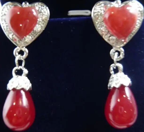 Ювелирные изделия нефритовая серьга 2 варианта оптовая продажа зеленый/красный