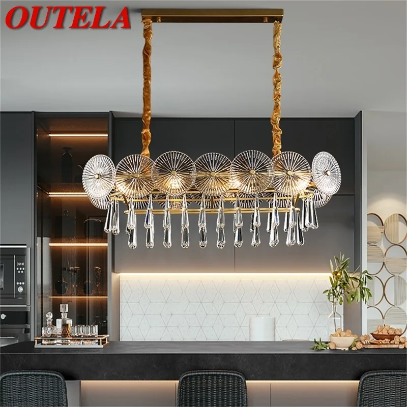 

OUTELA Chandelier LED Oval Pendant Lamp Postmodern Home Creative Light Fixture for Living Dining Room