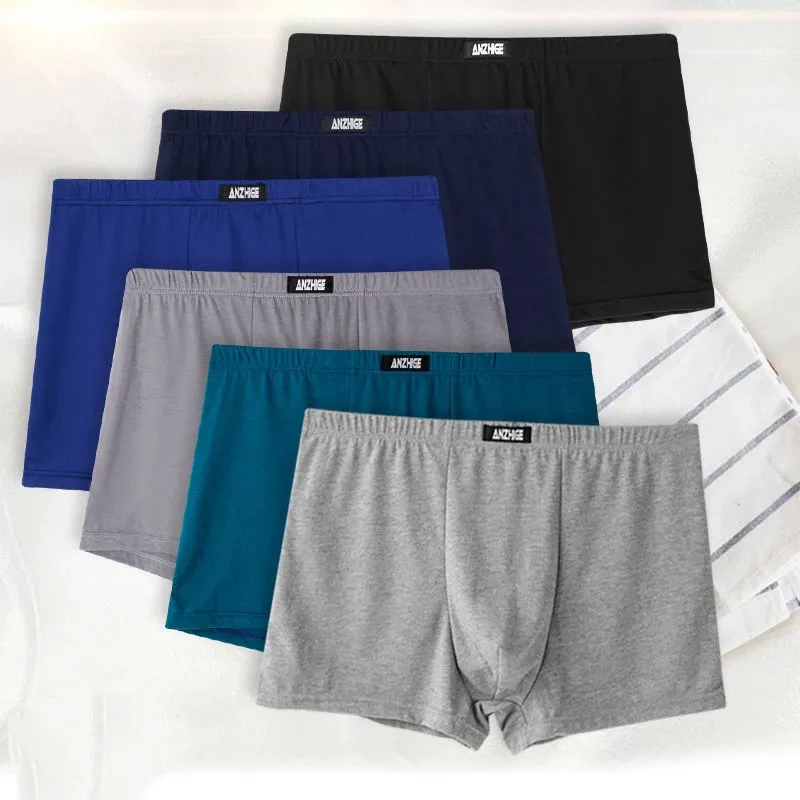 6Pcs/Lot Men'S Underwear Shorts Cotton Comfortable Breathable High Waist Older Men'S Loose Large Size Boxer Shorts