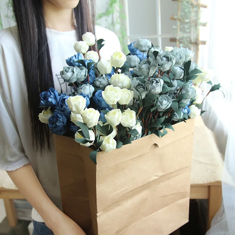 1 шт. искусственные бумажные цветы из пенопласта 6 PE Flores Head/букет товары для