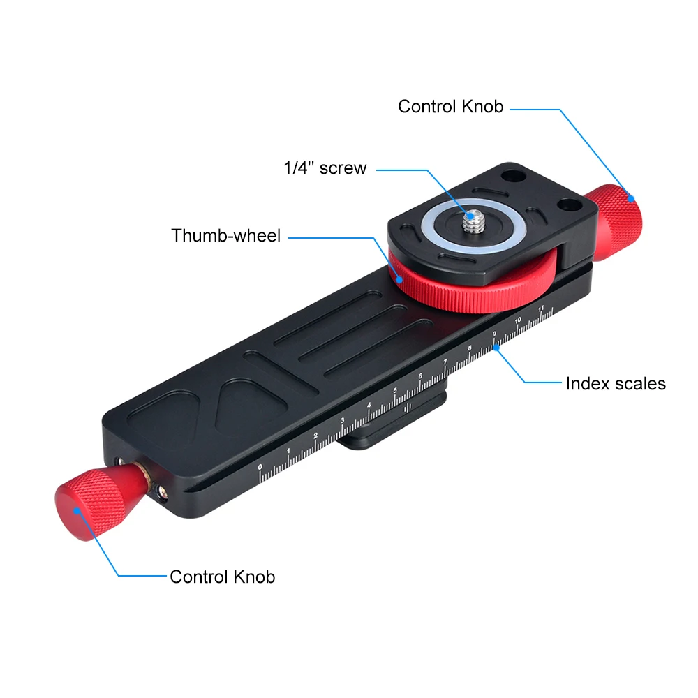 

Andoer W-160 Aluminum 2-Way Macro Focusing Rail Slider Plate Close-up Tripod Head w/1/4" Screw for Canon Nikon Sony DSLR