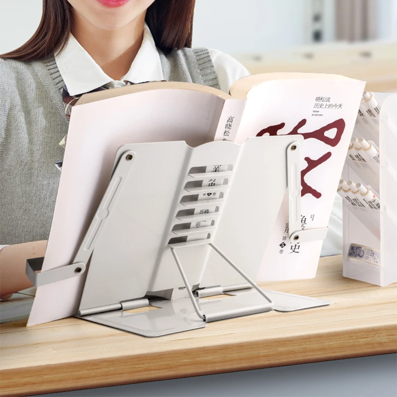 2021 Adjustable Portable Metal Adjustable Reading Book Holder Support Document Shelf Bookstand Tablet Music Score Recipe Stand