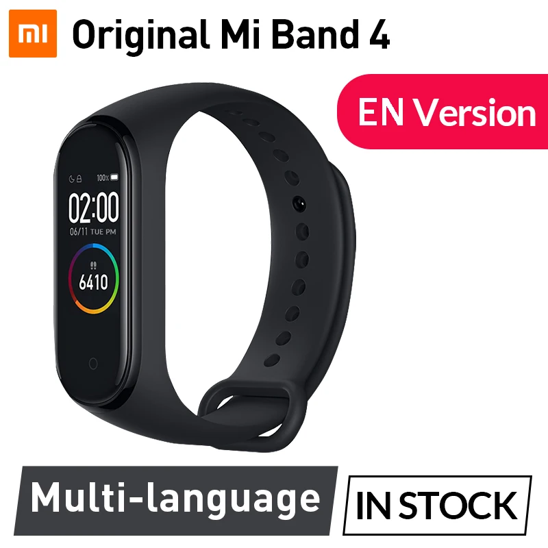 Новейшая модель; Глобальный Xiaomi mi группа 4 Smart mi Группа 4 браслет 0,95» Цвет активно-матричные осид, Экран дисплея сердечного ритма Фитнес 135 мАч Bluetooth 5,0 - Цвет: Global Version