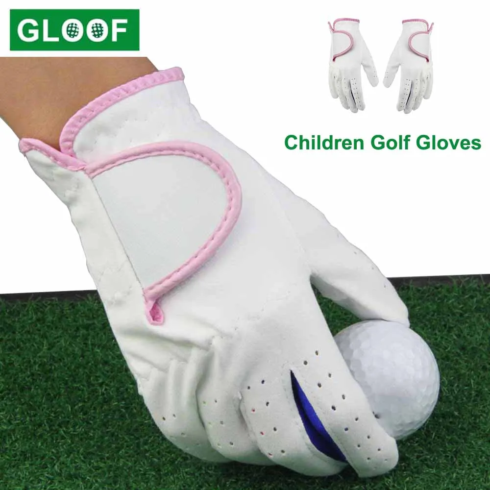 1Pair Child Golf Gloves For Kids Youth Junior Boys Girls, Microfiber Cloth Gloves for Left Hand Right Hand Golfer