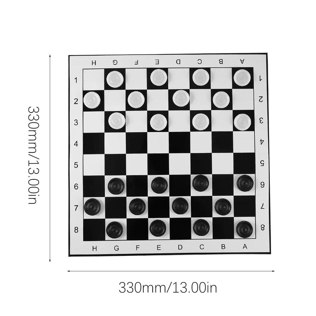 

Large Size Plastic Checkers/Draughts Folding Chessboard International Chess Set Travel Board Game Competition Toy