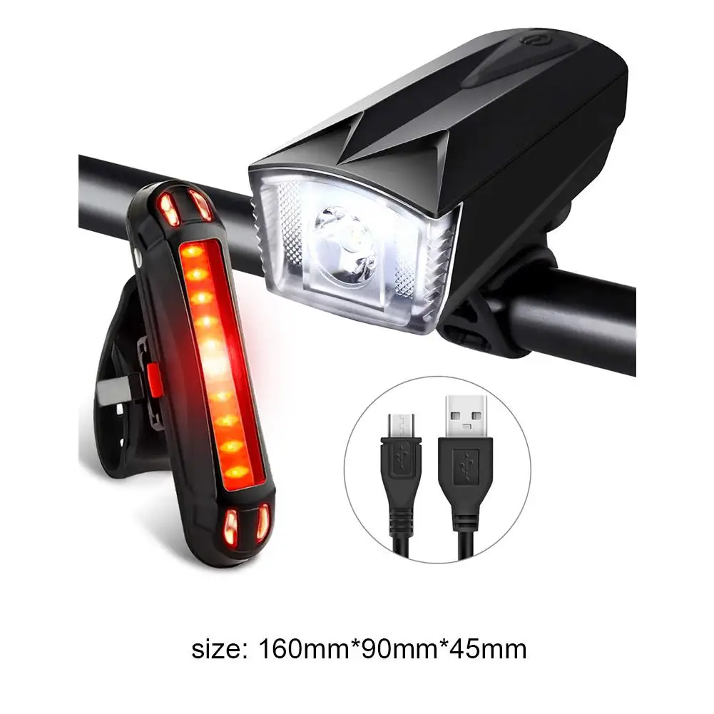 

Hot Sale Bicycle Lights Not Easy to Fall Off Multi Purpose Nighr Riding Bike Accessories Headlight with Tail Lighting Lamp