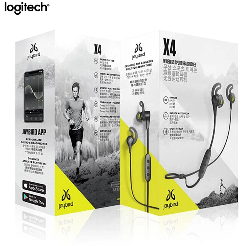 Беспроводные Bluetooth-наушники Logitech JAYBIRD X4 водонепроницаемые IPX7 наушники-вкладыши