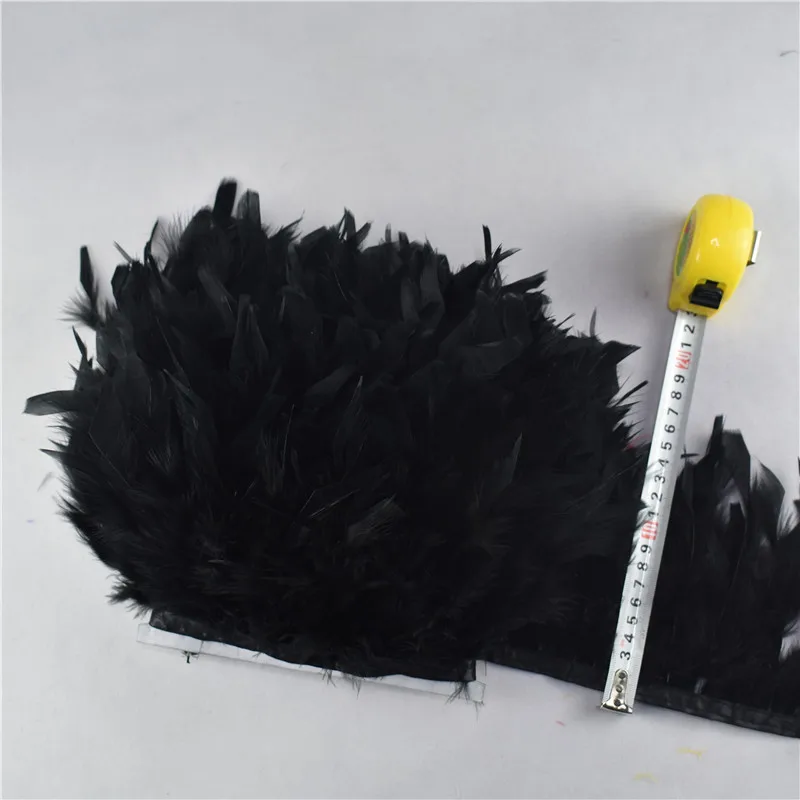 Black 10 м/лот, индейка, перо, бахрома, отделка 4-6 дюймов, марабу, перья, отделка юбки, платье, отделка, ленты, перья для рукоделия - Цвет: Black