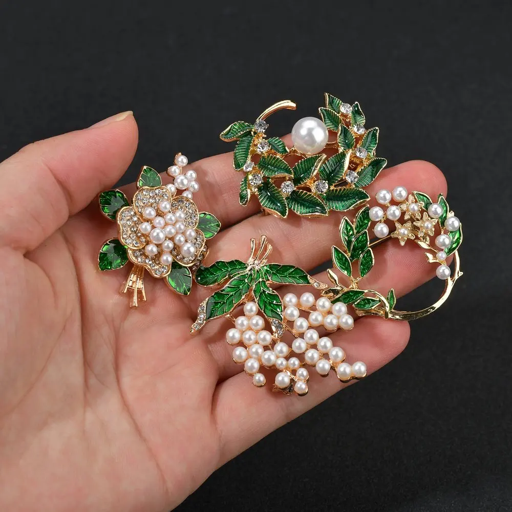 MissCyCy элегантный цветок эмалированные Броши для женщин брошь с искусственным