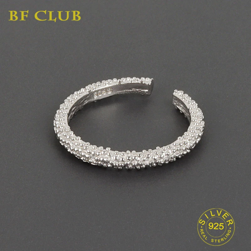

925 Sterling Silver Open Rings for Women Shinning New Trendy Elegant Creative Design Irregular Adjustable Anilos Party Jewelry