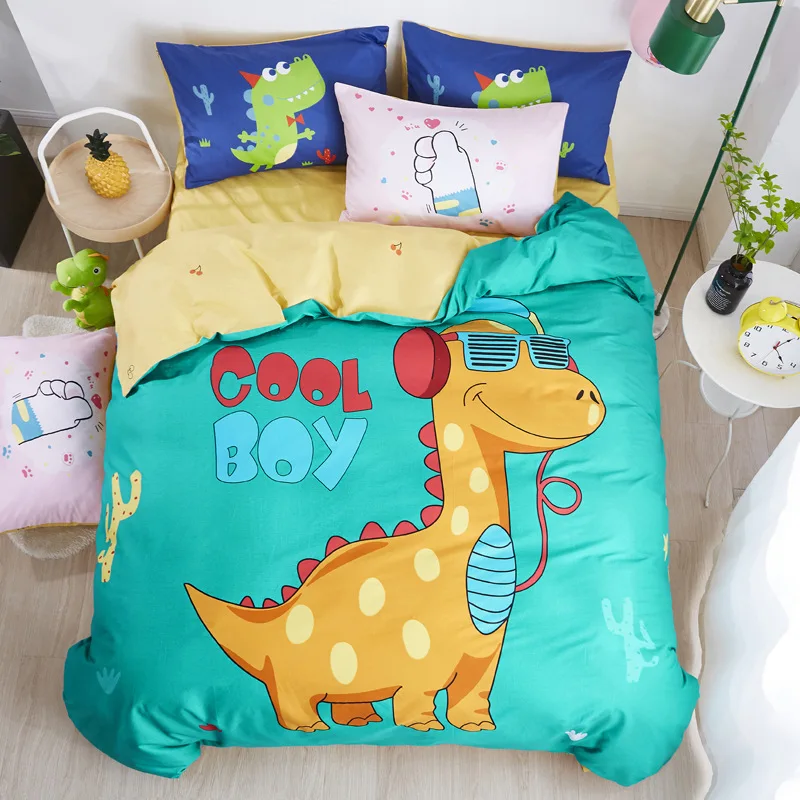 Cartoon Bear Whale Dinosaur Bedding Set Cotton% Boys Baby Children Duvet Cover Pillowcases Comforter Cover Bed 1.2m 1.5m