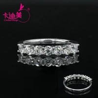 cadermay 7 3mm moissanite stones eternity engagement ring band 925 sterling silver moissanite diamond ring women girls gifts