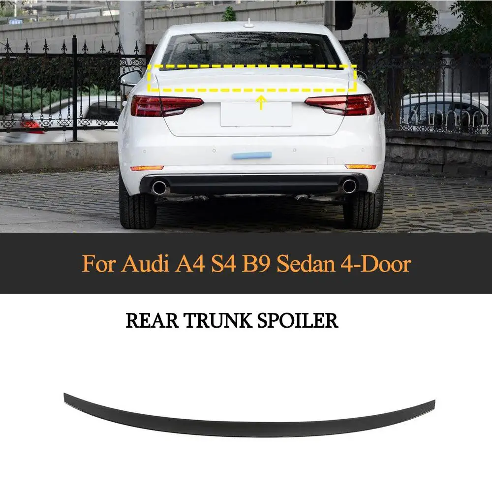 

Car Rear Trunk Boot Lip Spoiler Wing Lip for Audi A4 Sline S4 B9 2017 2018 2019 Carbon Fiber Rear Spoiler Wing