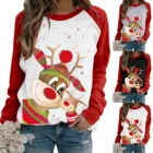 Свободный свитшот для женщин с рождественским принтом реглан женская одежда топы с длинными рукавами; Пуловеры; Эстетическое женские; футболки