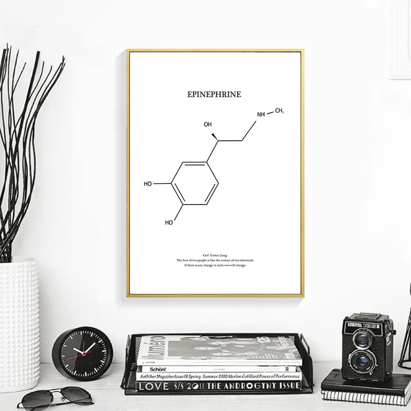 Молекула допамина искусство холст картина плакат и печать молекулярная химия