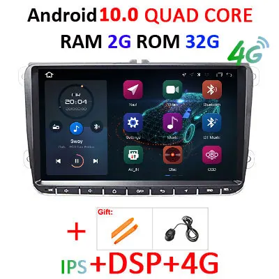 2G32G IPSDSP With 4G DSP ips " Android 10 автомобильный радиоприемник gps навигация для VW Skoda Octavia golf 5 6 touran passat B6 jetta polo tiguan RDS мультимедиа - Цвет: 2G32G IPSDSP With 4G
