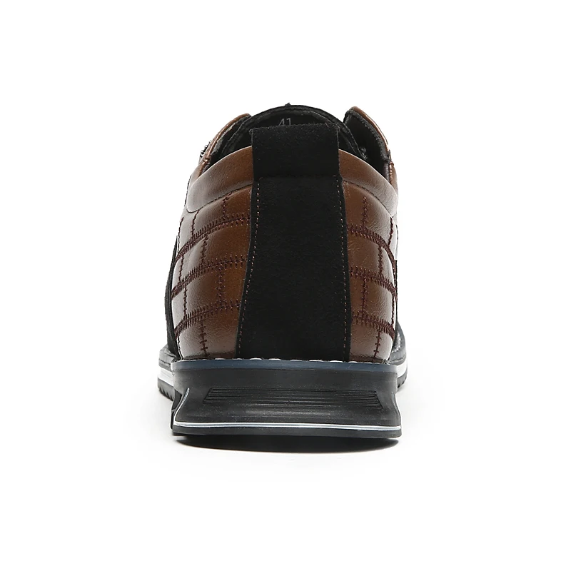 Мужская однотонная обувь из натуральной кожи модная удобная с эластичными