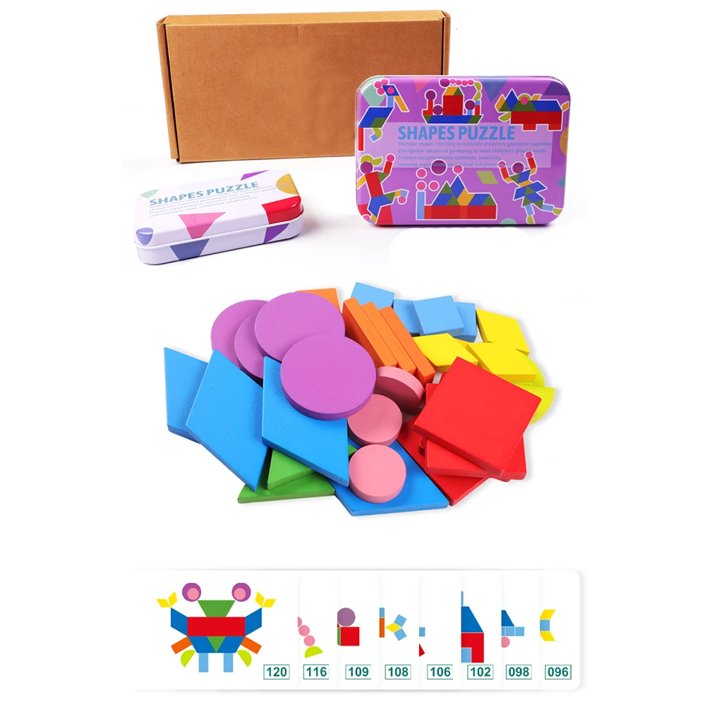 2 шт. пазлы в деревянной форме Детские Монтессори развивающие игрушки