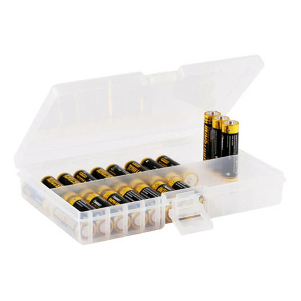 

Transparent Plastic Battery Storage Case Organizer Holder Box for AA/AAA Batteries GK99