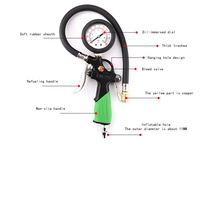 Манометр для шин пистолет давления в шинах манометр механических погруженный