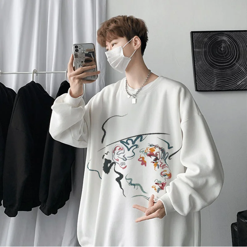

Privathinker Character Graphic Sweatshirts Oversized Fashion Autumn Men's Pullovers Harajuku Designer Brand Male Hoodies