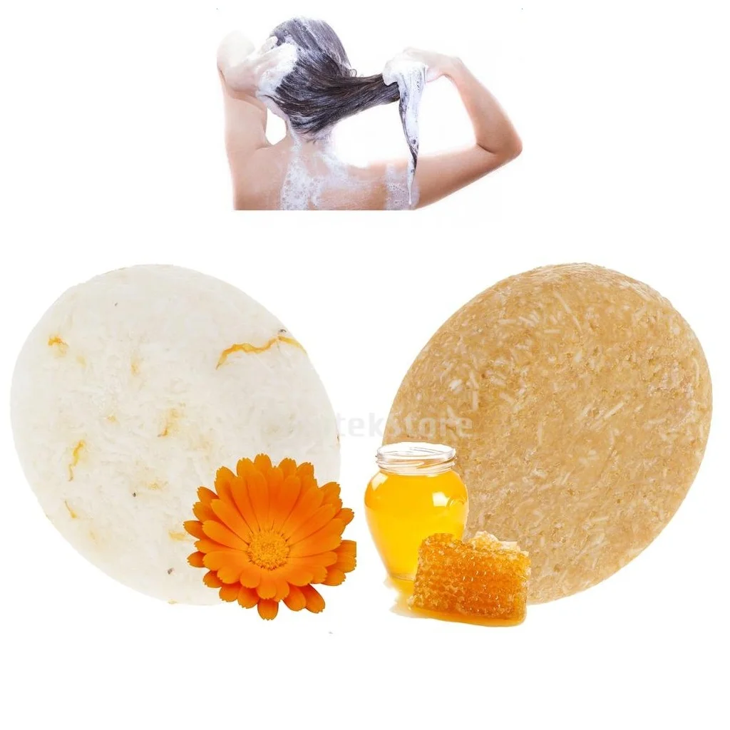 2 шт. цветок календулы/медовый Шампунь Бар для сухих поврежденных волос супер