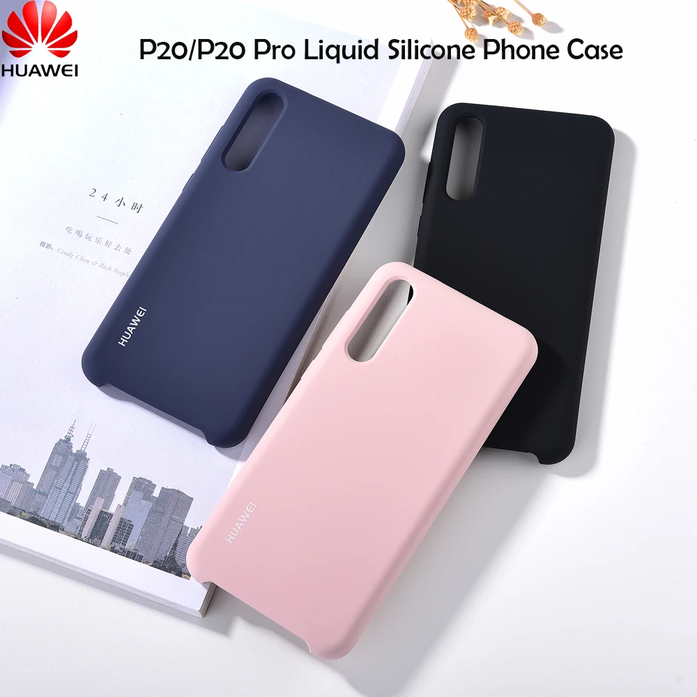 Оригинальный Huawei P20/P20 Pro Чехол из жидкого силикона мягкий мобильный телефон