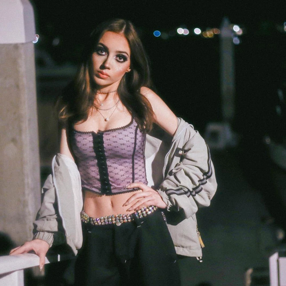 Женский облегающий Топ без рукавов фиолетовая эластичная майка сексуальная