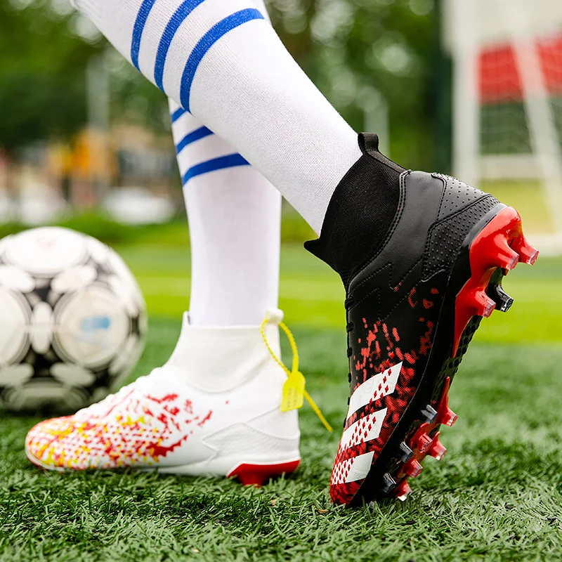 

Men's Football Shoes Adult Children High Ankle Football Shoes Splint Grass Breathable Comfortable Training Sports Shoes