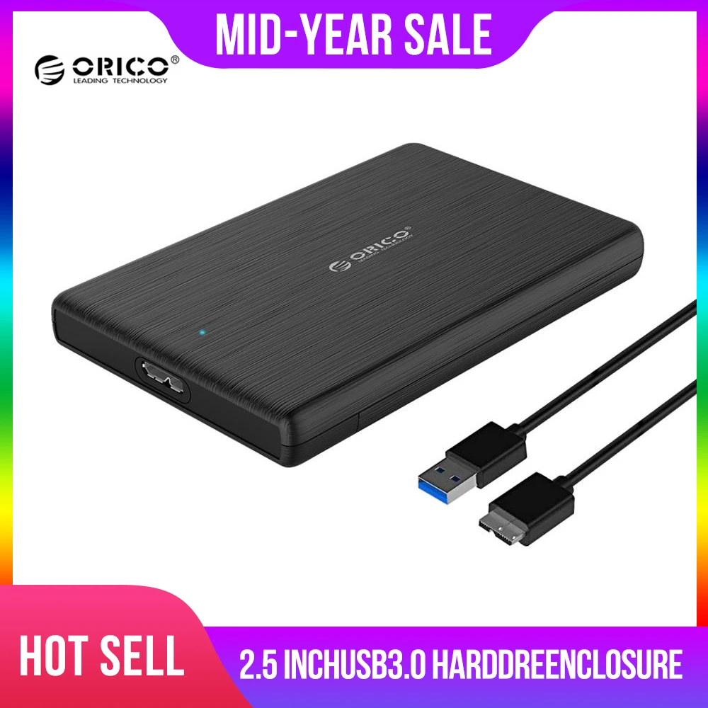 Чехол ORICO для жесткого диска 2,5 SATA для USB 3,0, корпус для жесткого диска SSD, коробка для жесткого диска type C 3,1, чехол с поддержкой UASP для Windows/Max/Linux