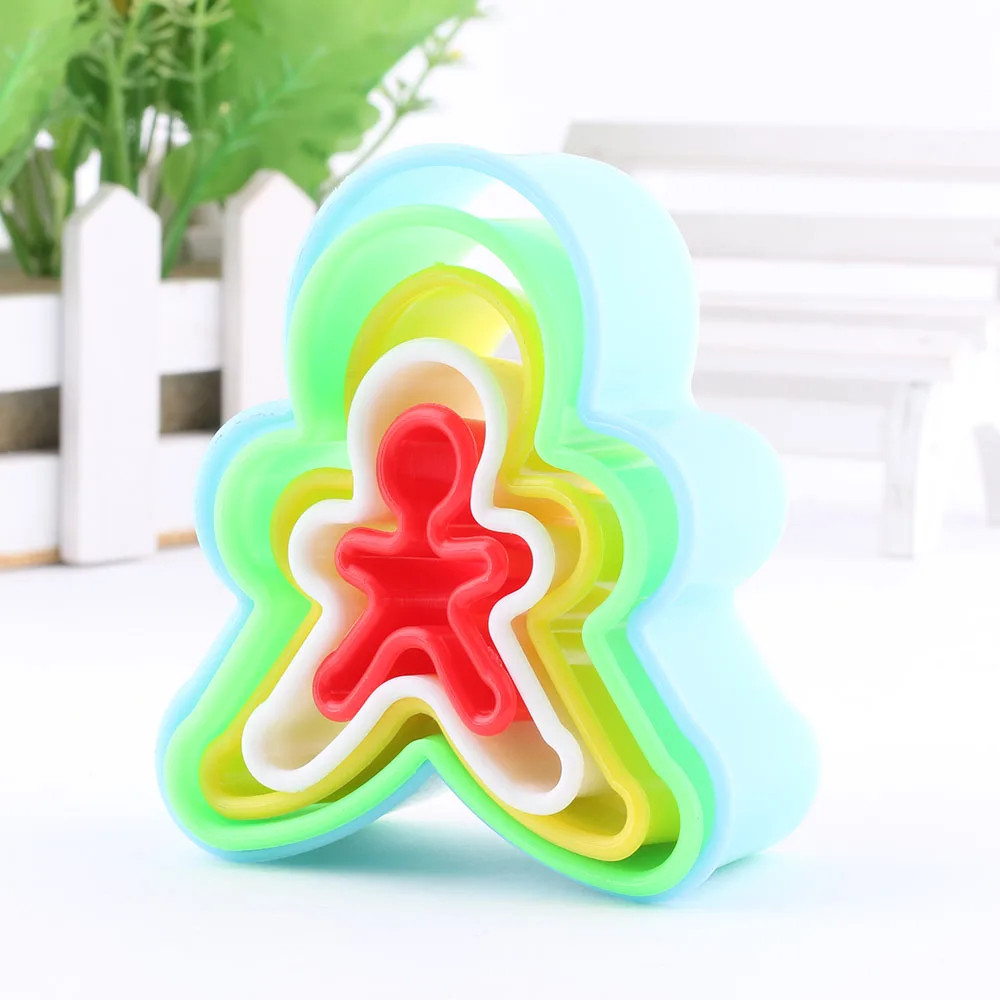 

5pcs Round Various Mould Fondant Cake Biscuit Baking Cookie Plunger Cutter Christmas Tree Food Grade ABS