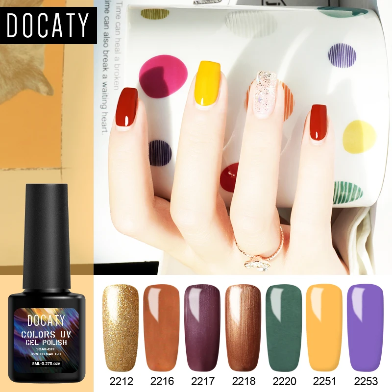 Гибридный гвоздь для ногтей Docaty 8 мл телесный красный 52 Цвета набор гибридный